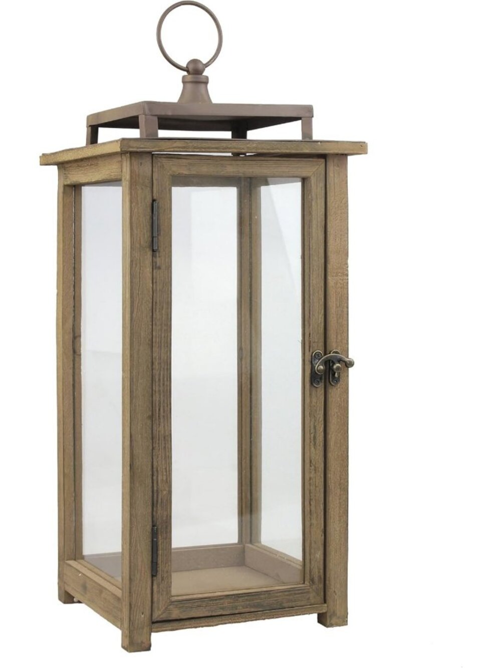 Extra Large Rustic Wooden Candle Lantern - 18 Inch Tabletop, Wall Hanging